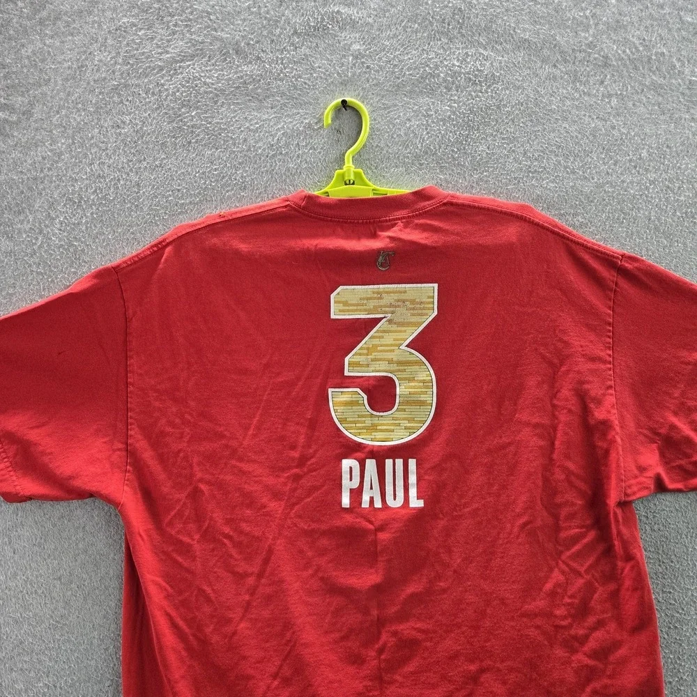 Adidas Men Shirt 2XL Red Graphic All Star Chris Paul 3 Short Sleeve Logo READ